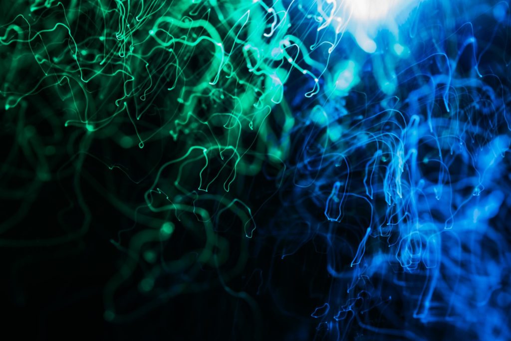 Abstract electrical energy flow representing commercial energy solutions technology